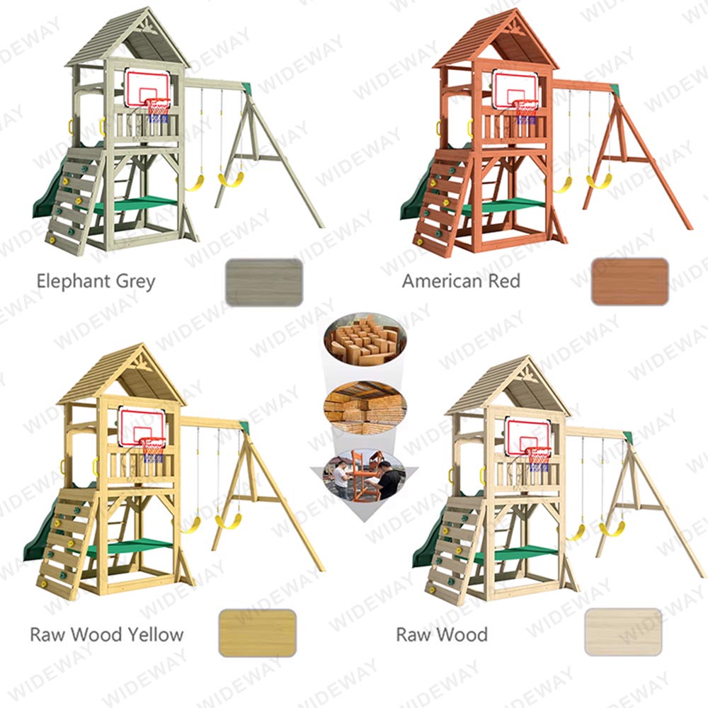 Dragon-Casa Wooden Swing Set