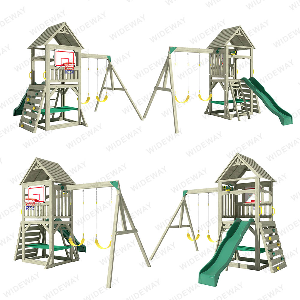 Dragon-Casa Wooden Swing Set